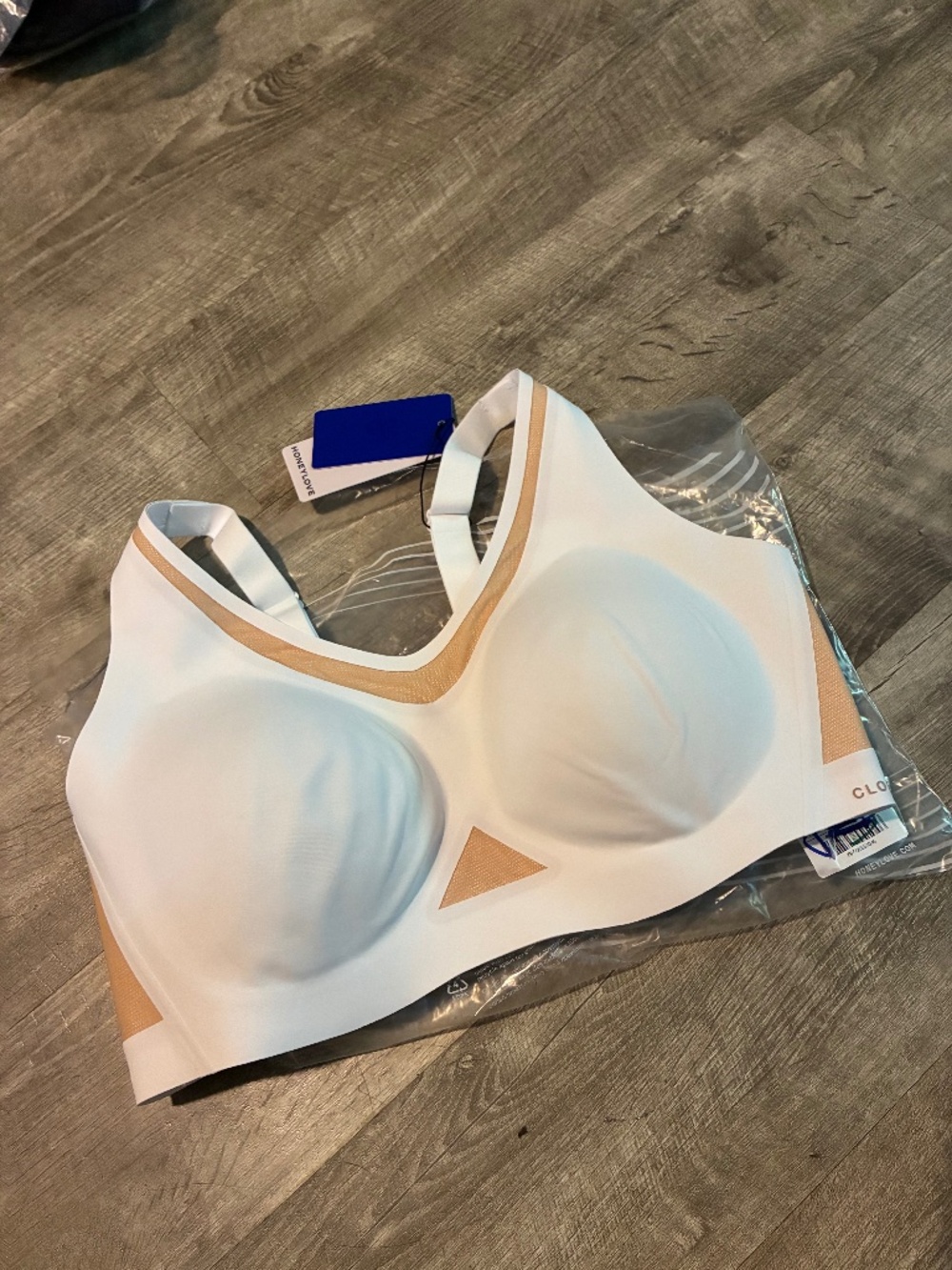 Women’s Honeylove LiftWear CrossFlex Bra White New SZ XL NWT